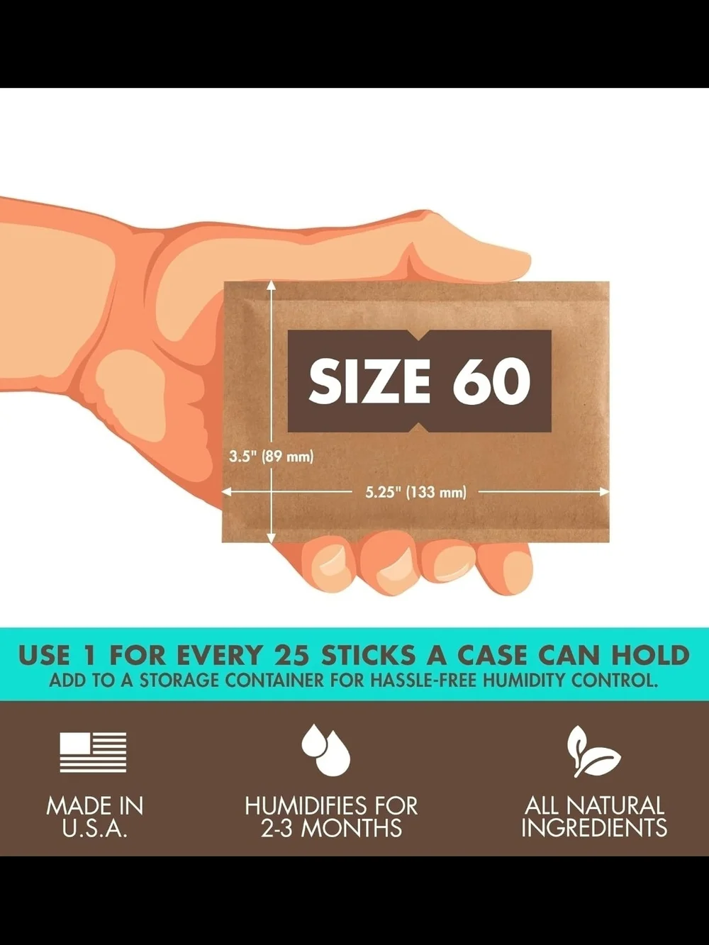 4 Pack Boveda 72% Two-Way Humidity Control Packs For Wood Humidifier Boxes